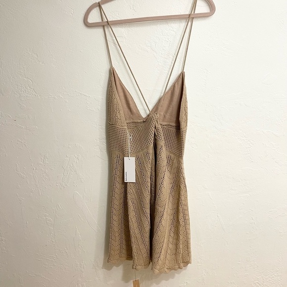 Reformation Junio Open Knit Dress Sand - Picture 5 of 5